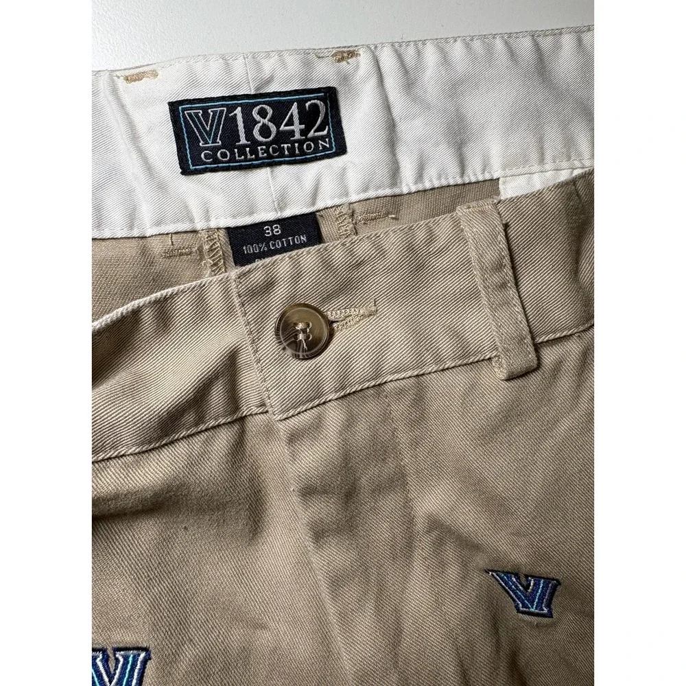 Villanova Men's Embroidered Khaki Pants | 38 X 35 - Picture 8 of 11